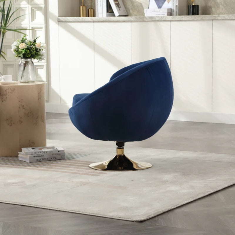 360 Degree Swivel Cuddle Barrel Accent Chairs, Round Armchairs with Wide Upholstered, Fluffy Fabric Chair for Living Room, Bedroom, Office, Waiting Rooms-海智集-Default-