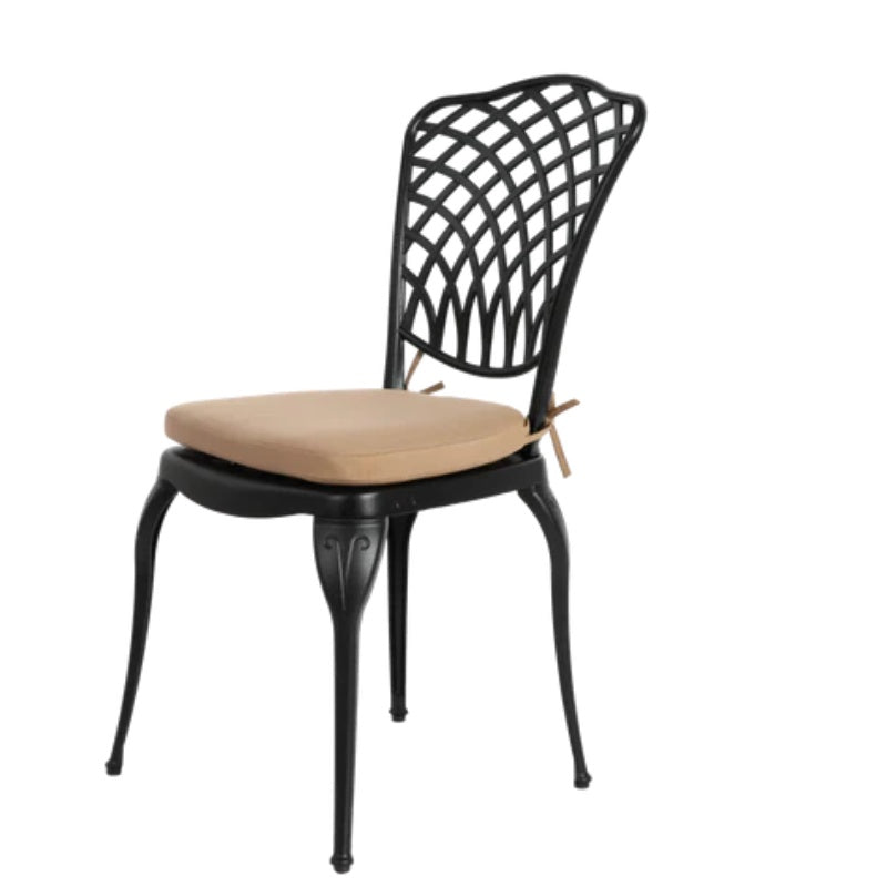 Bistro Set 3 Piece Rustproof Cast Aluminum Patio Furniture Sets 2 Chairs and 1 Round Table Outdoor, Garden, Patio, Balcony, with cushion black-海智集-Default-