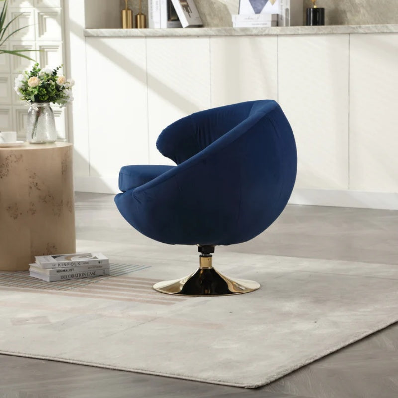 360 Degree Swivel Cuddle Barrel Accent Chairs, Round Armchairs with Wide Upholstered, Fluffy Fabric Chair for Living Room, Bedroom, Office, Waiting Rooms-海智集-Default-