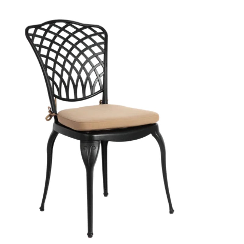 Bistro Set 3 Piece Rustproof Cast Aluminum Patio Furniture Sets 2 Chairs and 1 Round Table Outdoor, Garden, Patio, Balcony, with cushion black-海智集-Default-