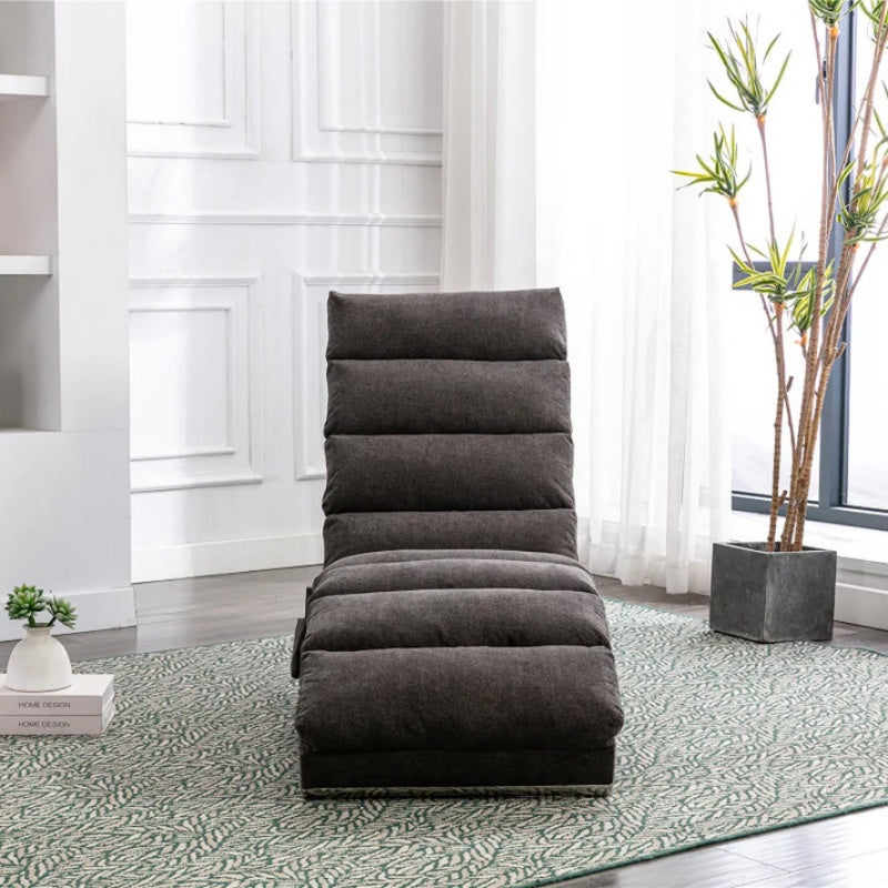 Ergonomic Linen Massage Chaise Lounge with Remote Control, Dark Gray, Electric Massage Lounger with 5 Modes-海智集-Default-