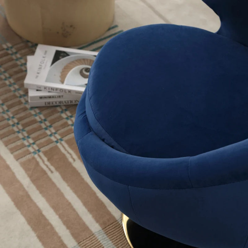 360 Degree Swivel Cuddle Barrel Accent Chairs, Round Armchairs with Wide Upholstered, Fluffy Fabric Chair for Living Room, Bedroom, Office, Waiting Rooms-海智集-Default-