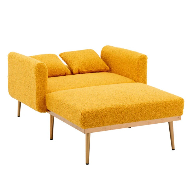 COOLMORE fashionable and classic style chaise lounge chair / accent chair for Living Room, bedroom (Mustard Teddy)-海智集-Default-