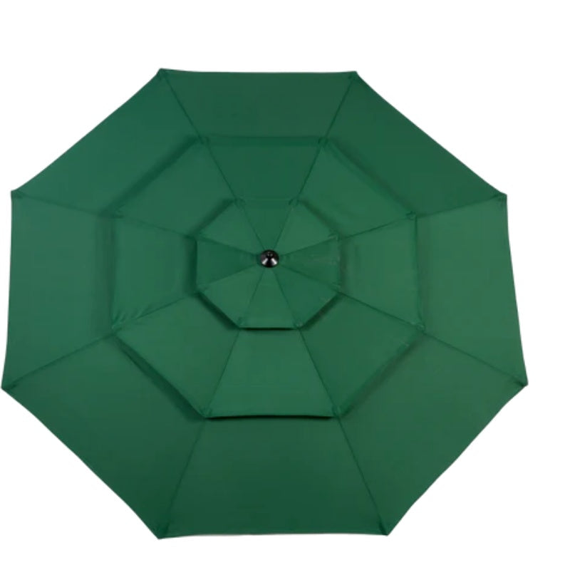 9ft 3 Tier Auto-tilt Umbrella ,Outdoor Patio Umbrella - Market Table Pool Deck Umbrella (Base Not Included) - ( Dark green )-海智集-Default-