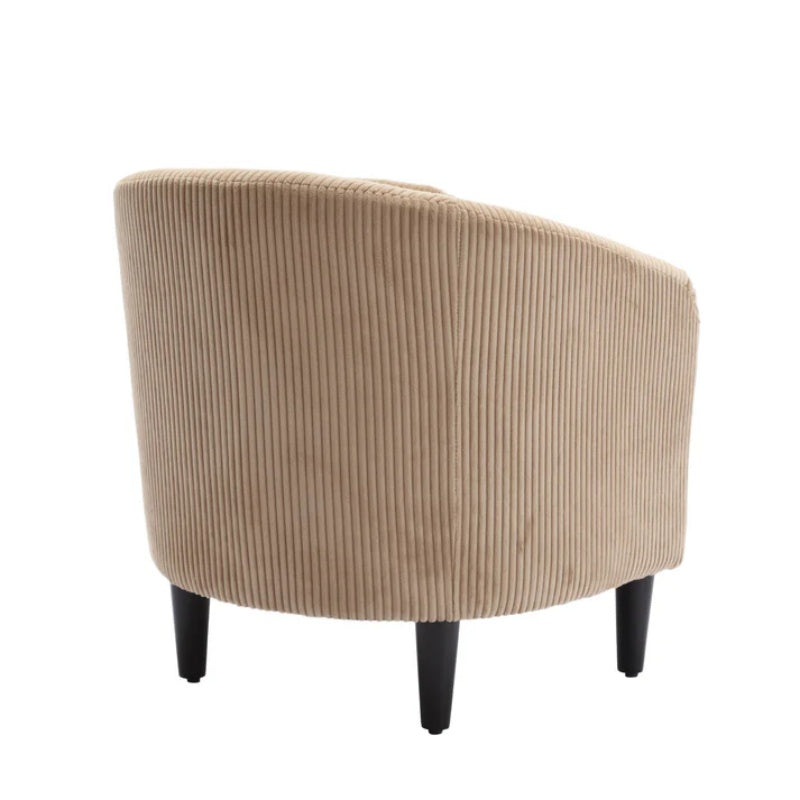 COOLMORE Living Room Accent Barrel Chair, Century Modern Style Decorative Chair, Armchair for Living Room with Thick Cushions and Pillows, Comfy Single Sofa Chair, Chair with Wooden Legs,Camel-海智集-Default-