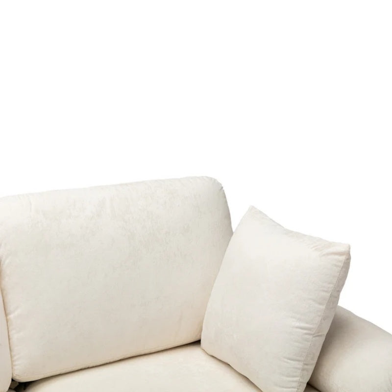 COOLMORE U-shape sectional sofa with Ottoman , Reversible Sofa Couch for Living Room,Spacious Furniture,Durable Couch Removable and machine washable cover (White Teddy)-海智集-Default-