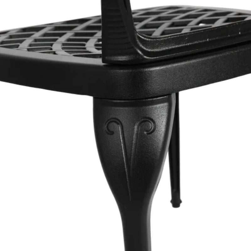 Bistro Set 3 Piece Rustproof Cast Aluminum Patio Furniture Sets 2 Chairs and 1 Round Table Outdoor, Garden, Patio, Balcony, with cushion black-海智集-Default-