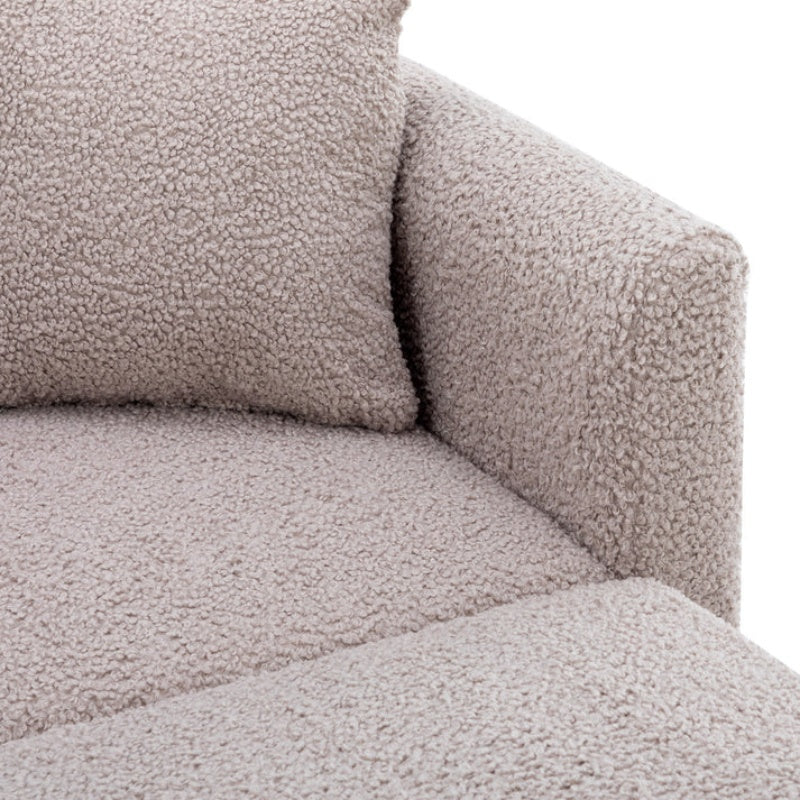 COOLMORE fashionable and classic style chaise lounge chair / accent chair for Living Room, bedroom (Grey Teddy)-海智集-Default-