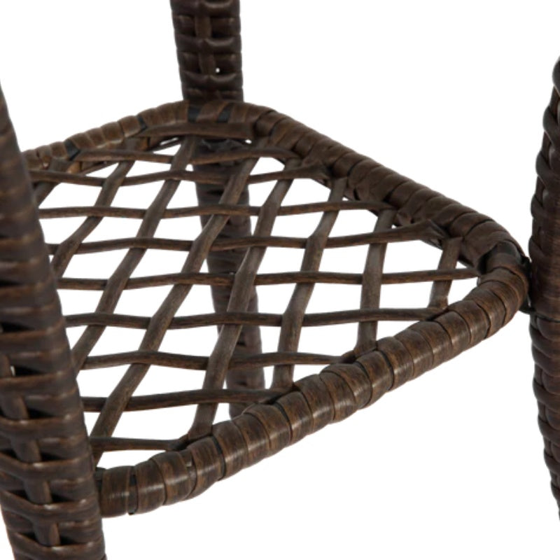 3 Pieces Outdoor Swivel Rocker Patio Chairs, 360 Degree Rocking Patio Conversation Set with Thickened Cushions and Glass Coffee Table for Backyard, Grey-海智集-Default-