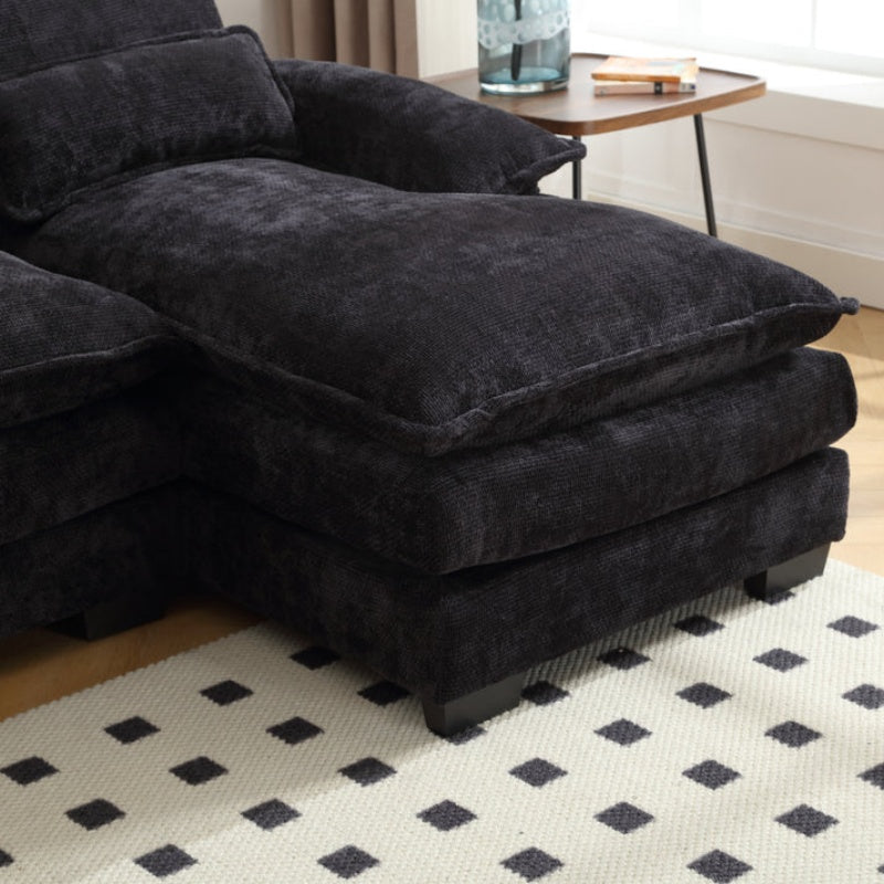 UNITED WE WIN Chenille, high quality sponge filling, solid wood frame, oversized four-seater, U-shaped combination sofa-海智集-Default-