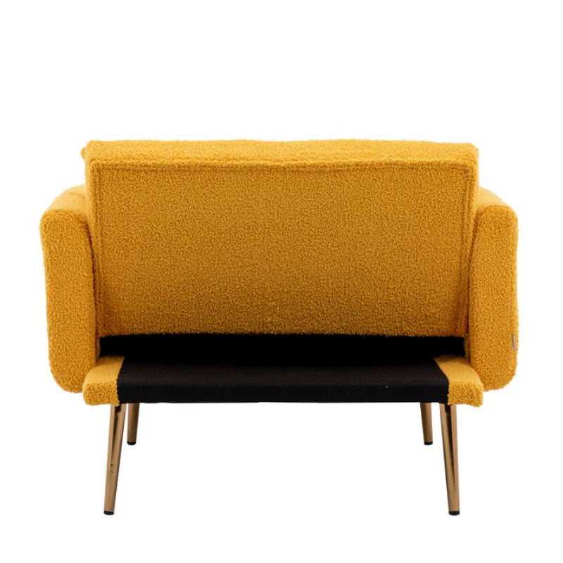 COOLMORE fashionable and classic style chaise lounge chair / accent chair for Living Room, bedroom (Mustard Teddy)-海智集-Default-