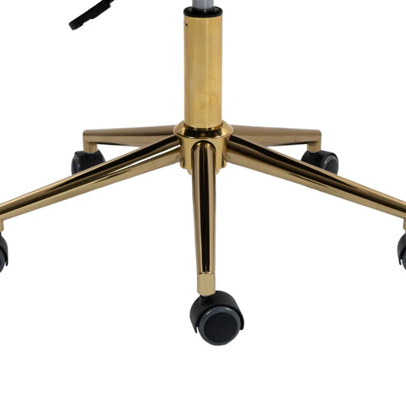 Modern Velvet Home Office Desk Chair with Wheels, Swivel, Height Adjustable, Beige-海智集-Default-