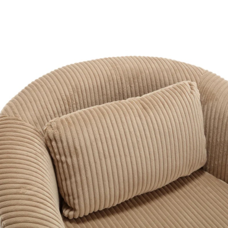 COOLMORE Living Room Accent Barrel Chair, Century Modern Style Decorative Chair, Armchair for Living Room with Thick Cushions and Pillows, Comfy Single Sofa Chair, Chair with Wooden Legs,Camel-海智集-Default-