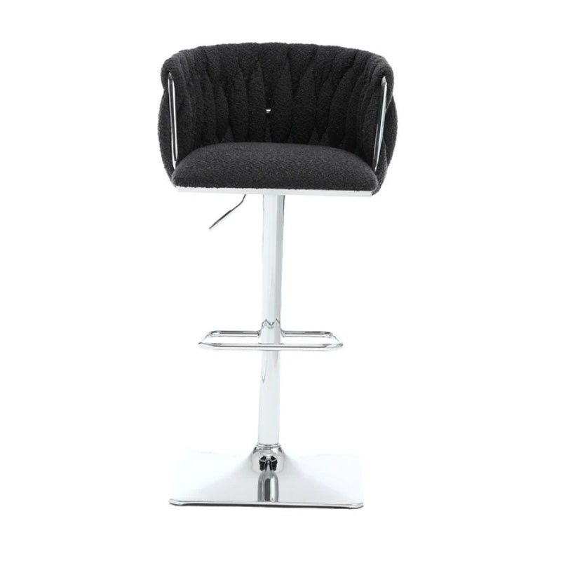 COOLMORE Vintage Bar Stools with Back and Footrest Counter Height Dining Chairs 2PC/SET-海智集-Default-