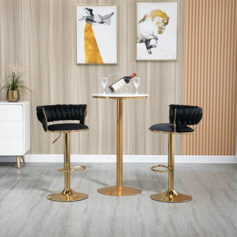 COOLMORE Swivel Bar Stools Set of 2 Adjustable Counter Height Chairs with Footrest for Kitchen, Dining Room 2PC/SET-海智集-Default-