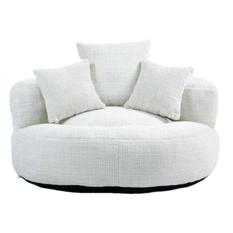 Lazy Sofa Durable Comfort Lounger High Back Bean Bag Chair Couch With Three Pillows for Adults and Kids, Indoor & Outdoor, Single Gaming Sofa Chair For Bedroom,Office (Beige Chenille)-海智集-Default-