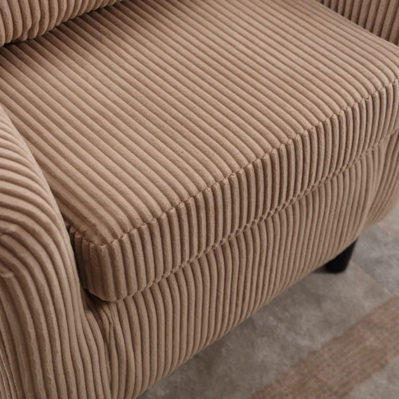 COOLMORE Living Room Accent Barrel Chair, Century Modern Style Decorative Chair, Armchair for Living Room with Thick Cushions and Pillows, Comfy Single Sofa Chair, Chair with Wooden Legs,Camel-海智集-Default-