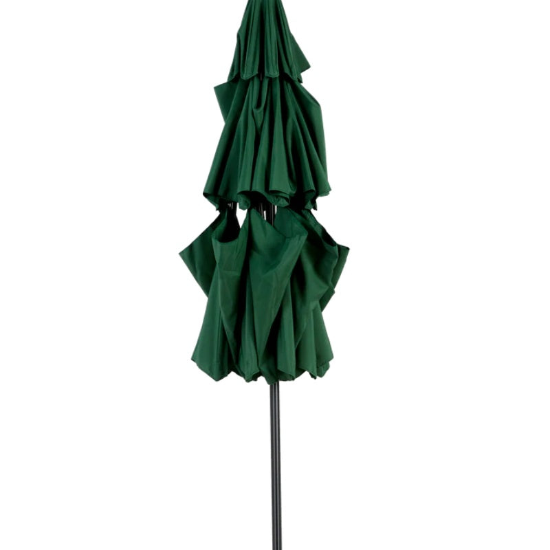 9ft 3 Tier Auto-tilt Umbrella ,Outdoor Patio Umbrella - Market Table Pool Deck Umbrella (Base Not Included) - ( Dark green )-海智集-Default-