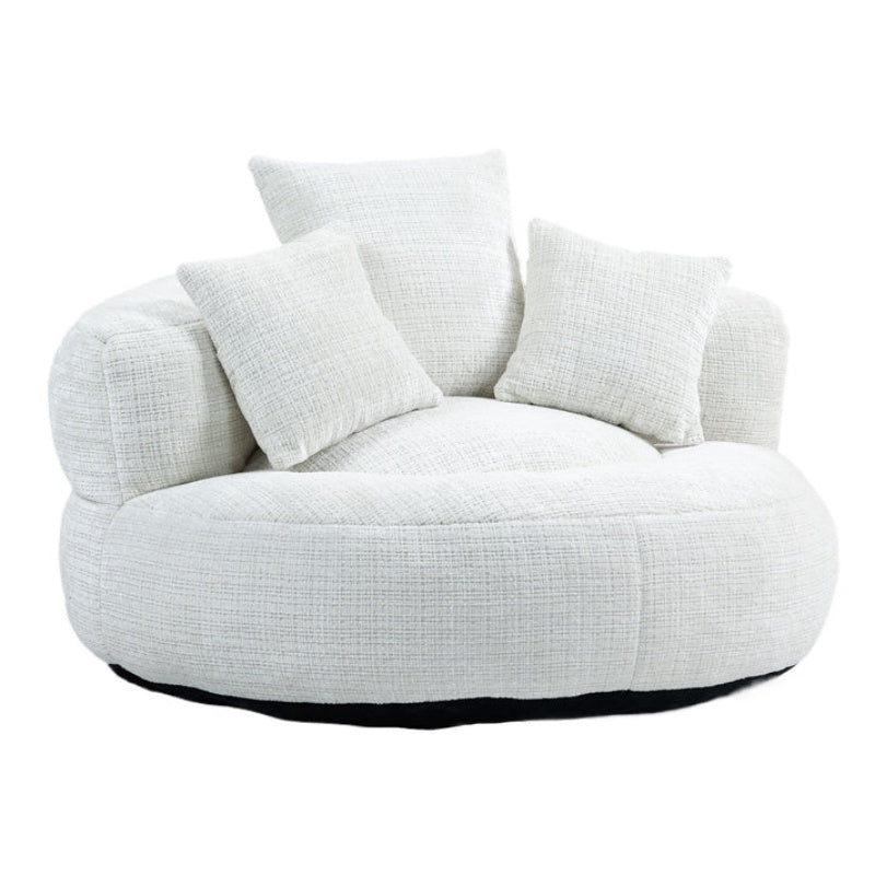 Lazy Sofa Durable Comfort Lounger High Back Bean Bag Chair Couch With Three Pillows for Adults and Kids, Indoor & Outdoor, Single Gaming Sofa Chair For Bedroom,Office (Beige Chenille)-海智集-Default-