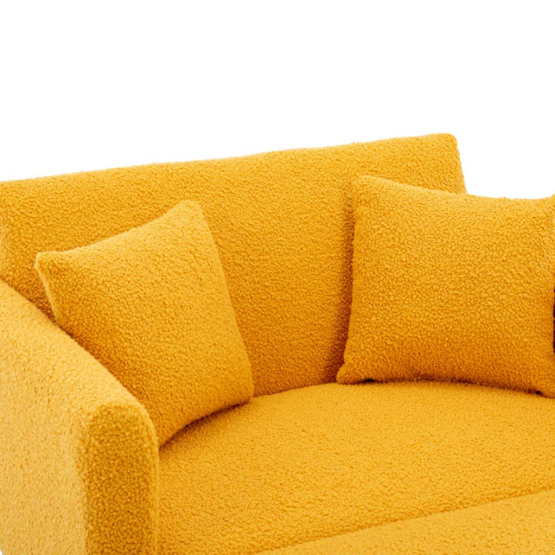 COOLMORE fashionable and classic style chaise lounge chair / accent chair for Living Room, bedroom (Mustard Teddy)-海智集-Default-