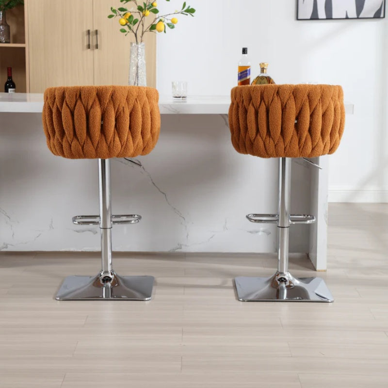 COOLMORE Vintage Bar Stools with Back and Footrest Counter Height Dining Chairs 2PC/SET-海智集-Default-