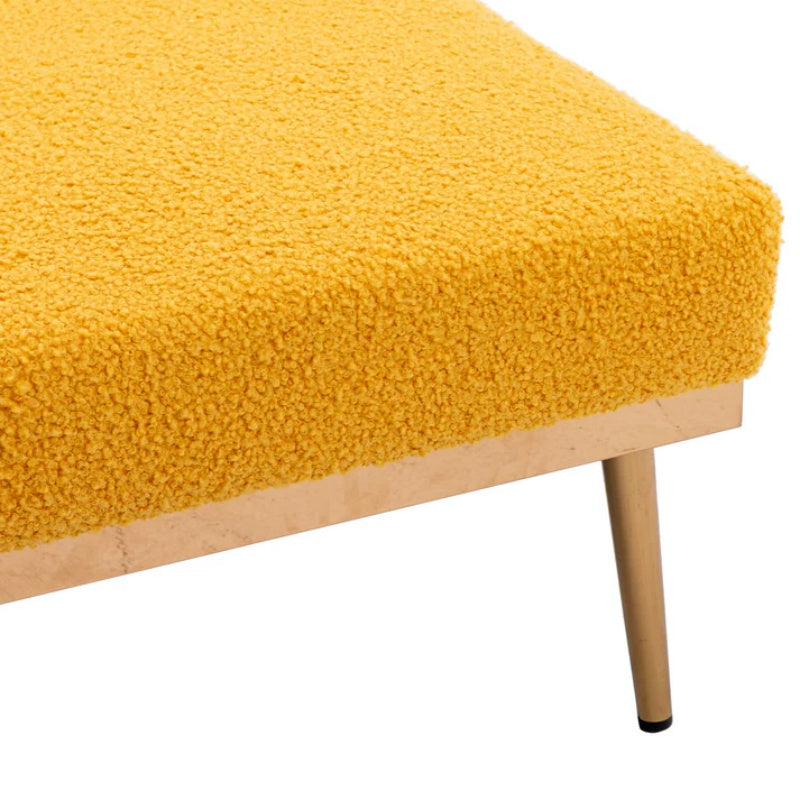 COOLMORE fashionable and classic style chaise lounge chair / accent chair for Living Room, bedroom (Mustard Teddy)-海智集-Default-