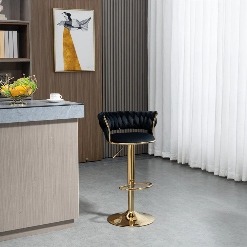 COOLMORE Swivel Bar Stools Set of 2 Adjustable Counter Height Chairs with Footrest for Kitchen, Dining Room 2PC/SET-海智集-Default-