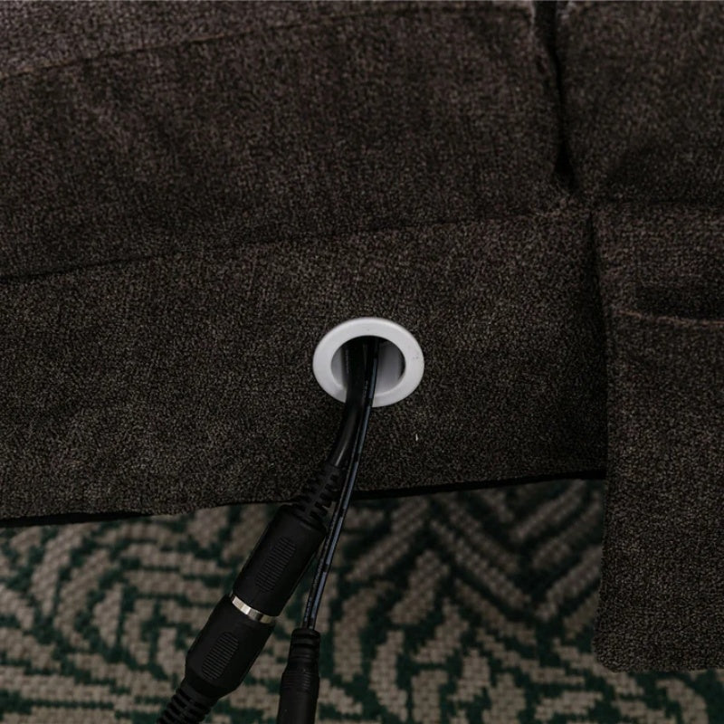 Ergonomic Linen Massage Chaise Lounge with Remote Control, Dark Gray, Electric Massage Lounger with 5 Modes-海智集-Default-