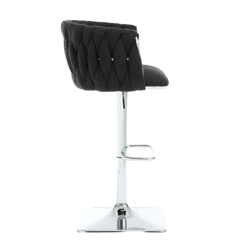 COOLMORE Vintage Bar Stools with Back and Footrest Counter Height Dining Chairs 2PC/SET-海智集-Default-
