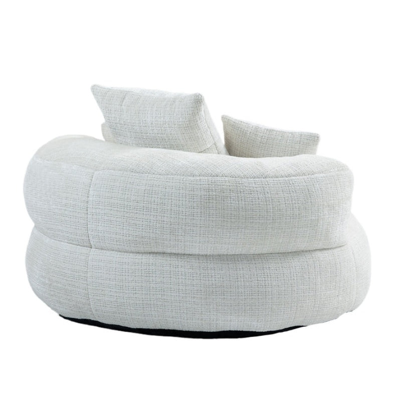 Lazy Sofa Durable Comfort Lounger High Back Bean Bag Chair Couch With Three Pillows for Adults and Kids, Indoor & Outdoor, Single Gaming Sofa Chair For Bedroom,Office (Beige Chenille)-海智集-Default-