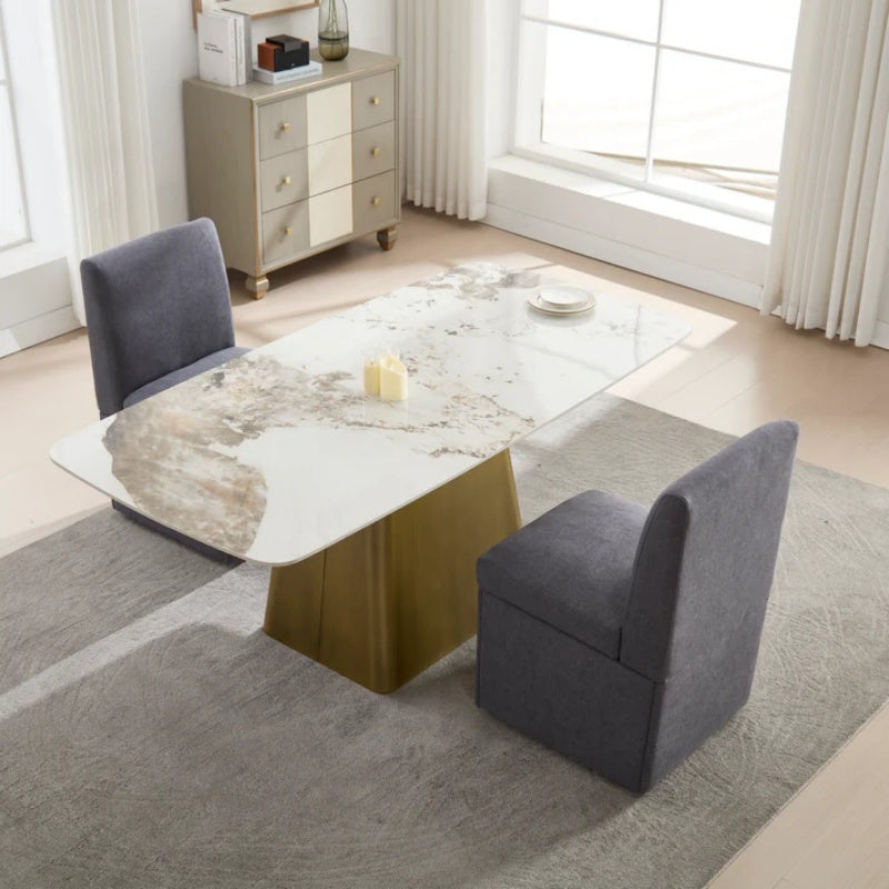COOLMORE 360 Degree Swivel Upholstered Dining Chairs Set of 2 Swivel Dining Room Chairs Kitchen Chairs Casters & Storage Comfy Modern Rolling Chair for Living Room Fabric Armless Chair-海智集-Default-