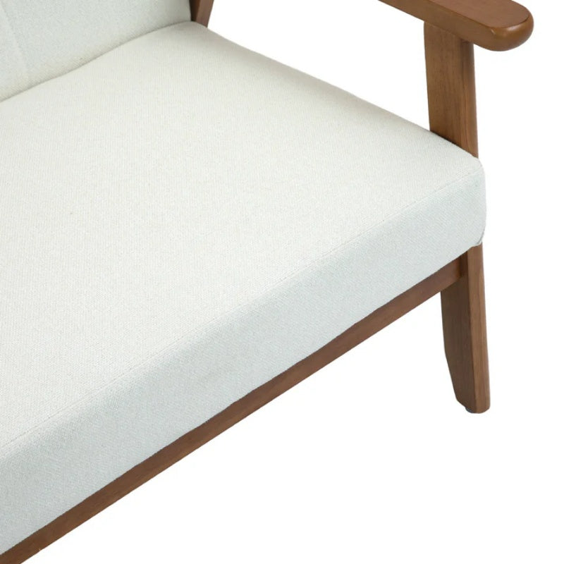 COOLMORE Mid-Century Modern Solid Loveseat Sofa Upholstered Linen Loveseat, 2-Seat Upholstered Loveseat Sofa Modern Couch-海智集-Default-