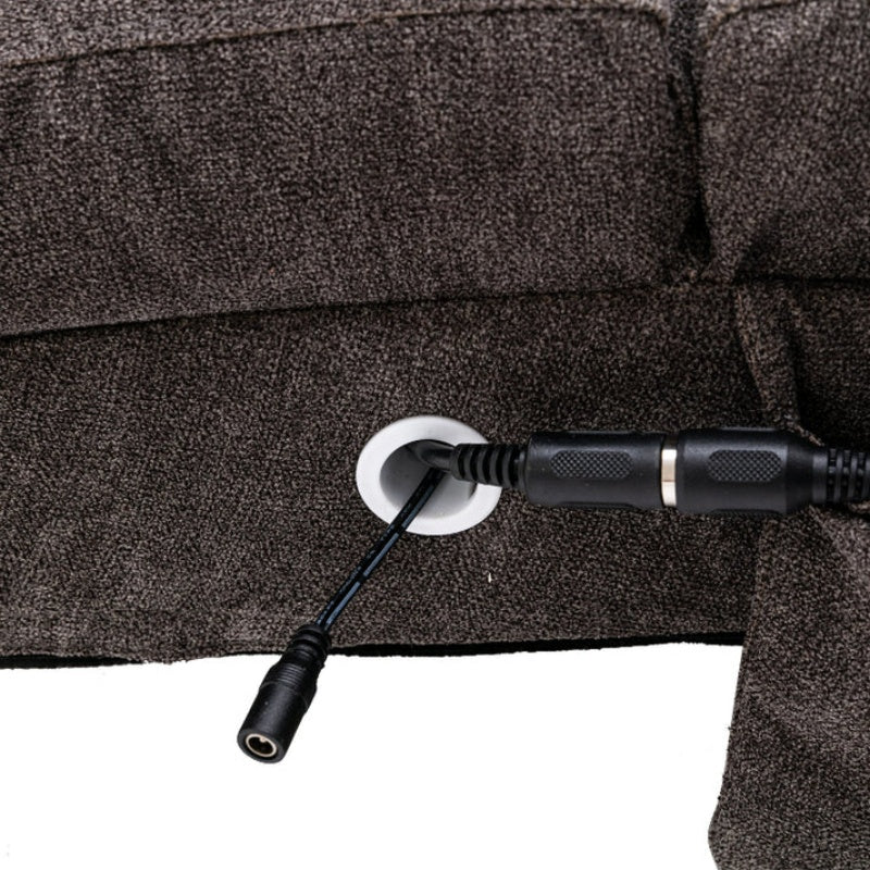 Ergonomic Linen Massage Chaise Lounge with Remote Control, Dark Gray, Electric Massage Lounger with 5 Modes-海智集-Default-