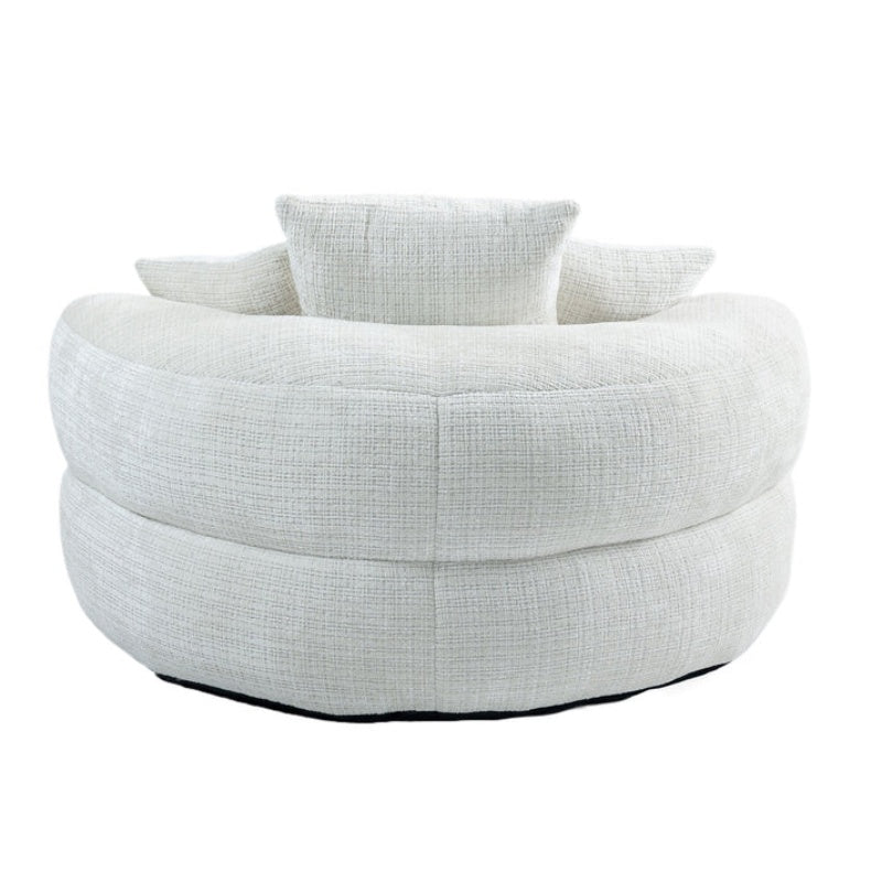 Lazy Sofa Durable Comfort Lounger High Back Bean Bag Chair Couch With Three Pillows for Adults and Kids, Indoor & Outdoor, Single Gaming Sofa Chair For Bedroom,Office (Beige Chenille)-海智集-Default-