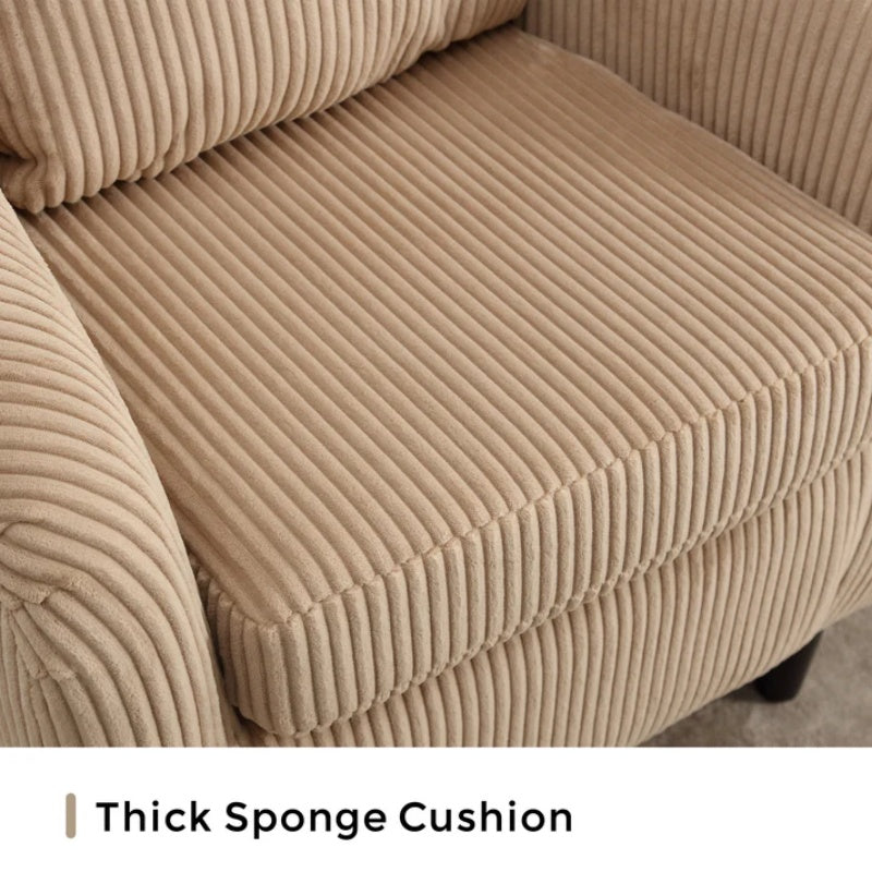 COOLMORE Living Room Accent Barrel Chair, Century Modern Style Decorative Chair, Armchair for Living Room with Thick Cushions and Pillows, Comfy Single Sofa Chair, Chair with Wooden Legs,Camel-海智集-Default-