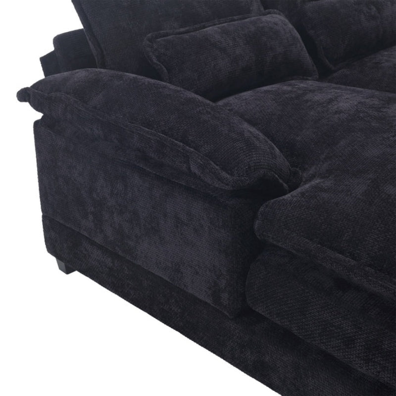 UNITED WE WIN Chenille, high quality sponge filling, solid wood frame, oversized four-seater, U-shaped combination sofa-海智集-Default-