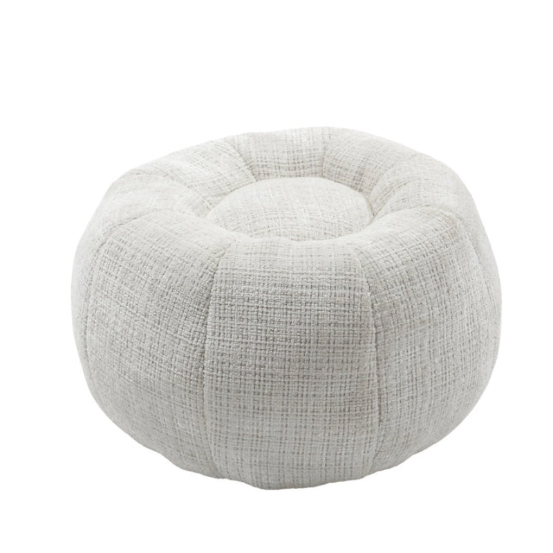COOLMORE Modern Extra Large Round Bean Bag Chair with Footrest for Living Room, Chenille Fabric Lazy Sofa with Pillow for Adults, Teenagers,Child, Suitable for Bedroom, Dormitory, Study Room-海智集-Default-