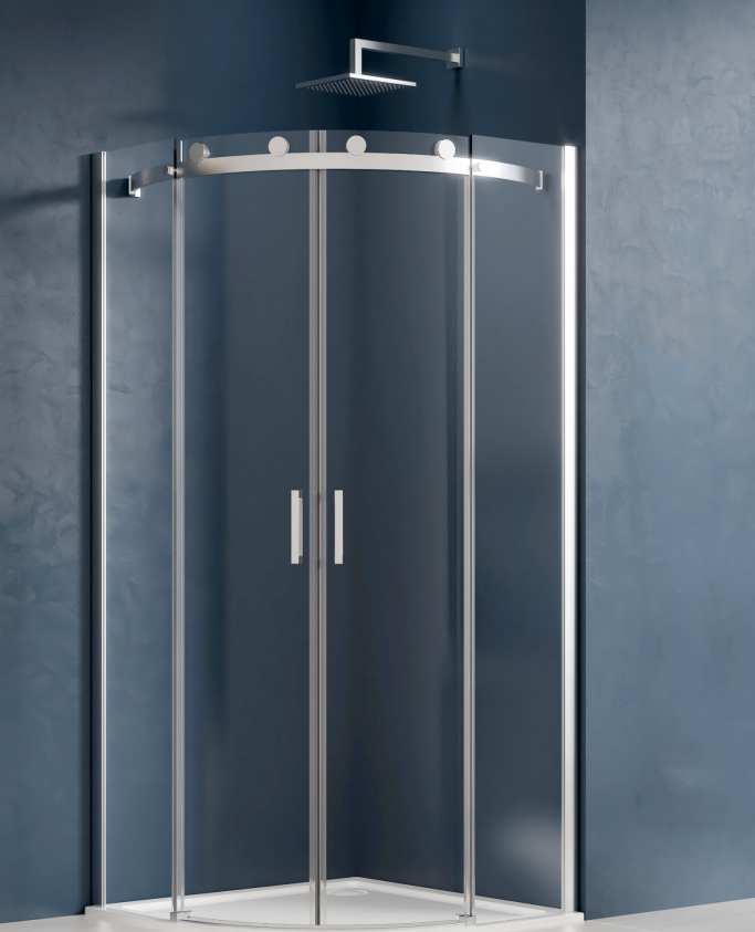 Customized ultra-narrow L-shaped swing door shower room bathroom partition glass dry-wet separation wall household bathroom glass-海智集-