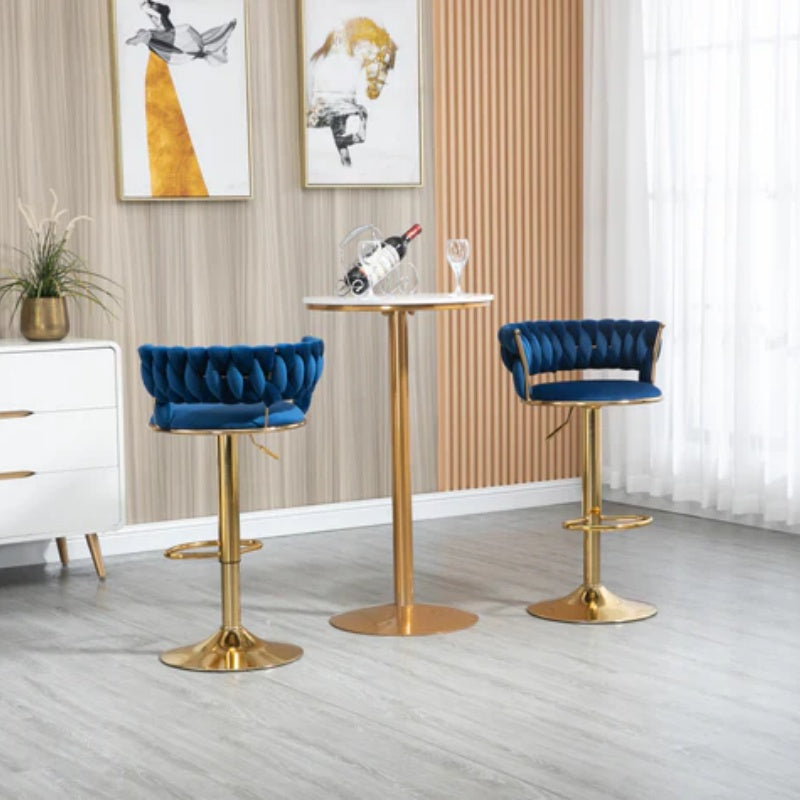 COOLMORE Swivel Bar Stools Set of 2 Adjustable Counter Height Chairs with Footrest for Kitchen, Dining Room 2PC/SET-海智集-Default-