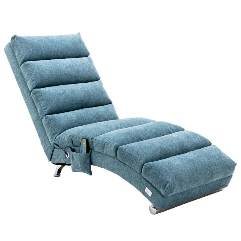 Ergonomic Linen Massage Chaise Lounge with Remote Control, 5 Modes, Blue, 21.65 x 58.27 x 34.25 inches-海智集-Default-