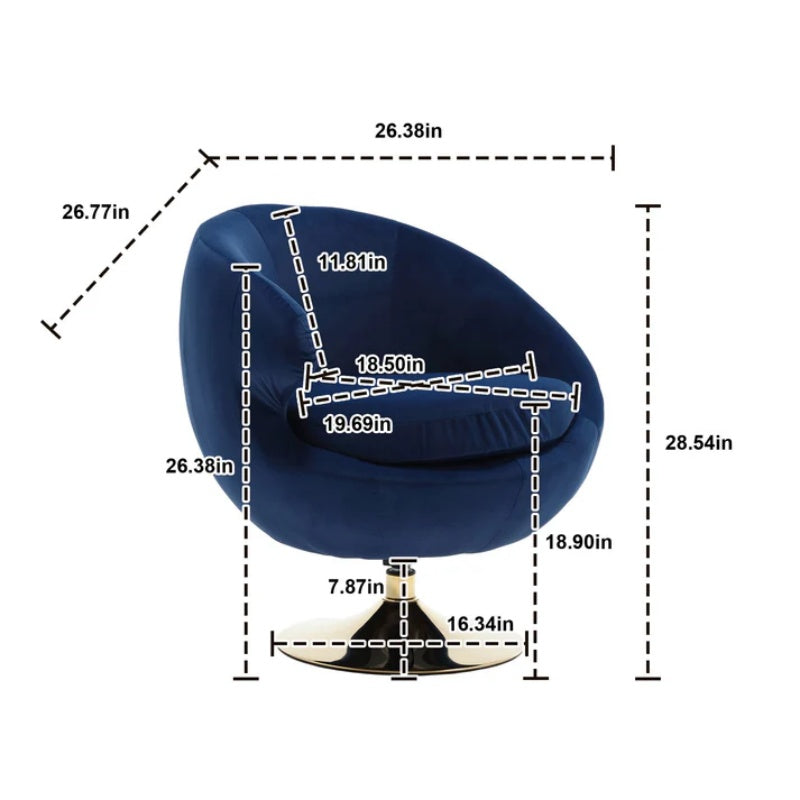 360 Degree Swivel Cuddle Barrel Accent Chairs, Round Armchairs with Wide Upholstered, Fluffy Fabric Chair for Living Room, Bedroom, Office, Waiting Rooms-海智集-Default-
