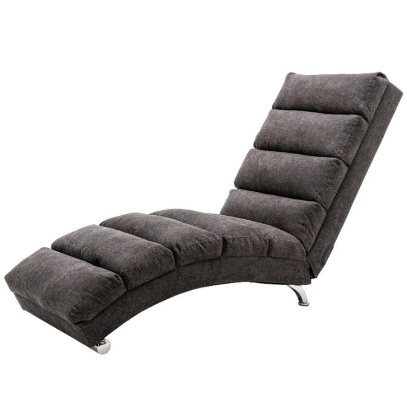 Ergonomic Linen Massage Chaise Lounge with Remote Control, Dark Gray, Electric Massage Lounger with 5 Modes-海智集-Default-