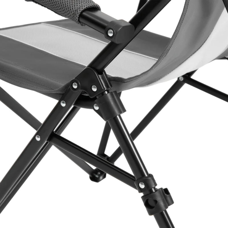 Steel folding Mesh Quad Camping Chair, with Cup Holder, & Carry Bag; Grey-海智集-Default-