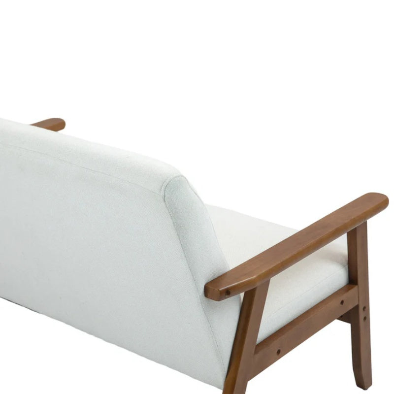COOLMORE Mid-Century Modern Solid Loveseat Sofa Upholstered Linen Loveseat, 2-Seat Upholstered Loveseat Sofa Modern Couch-海智集-Default-