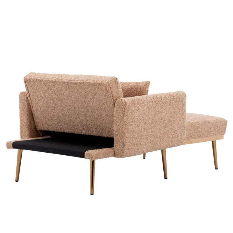 COOLMORE fashionable and classic style chaise lounge chair / accent chair for Living Room, bedroom (Camel Teddy )-海智集-Default-
