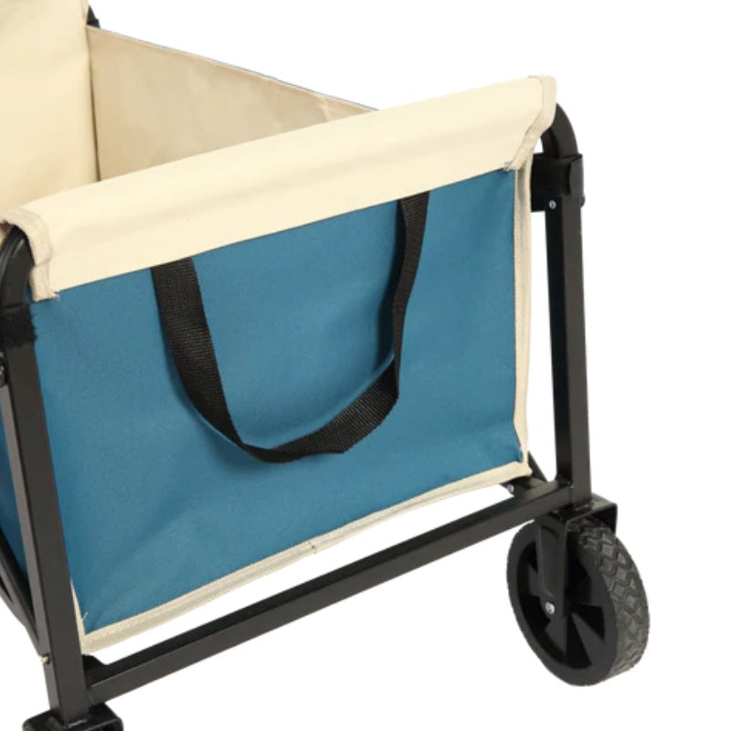 Lightweight Portable Heavy Duty Folding Beach Wagons with Wheels - Outdoor Utility Carts for Grocery, Camping, Shopping, Sports, Garden with Large Capacity - Blue-海智集-Default-