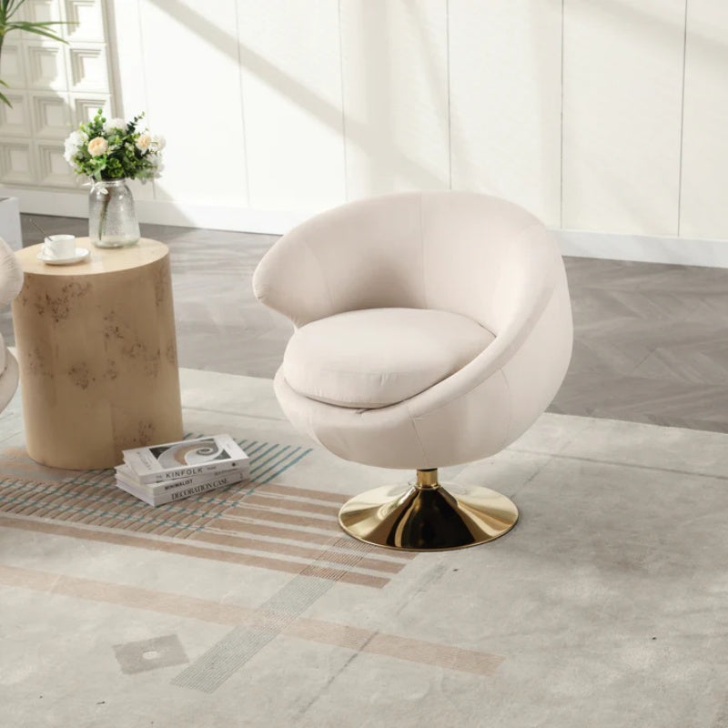 360 Degree Swivel Cuddle Barrel Accent Chairs, Round Armchairs with Wide Upholstered, Fluffy Fabric Chair for Living Room, Bedroom, Office, Waiting Rooms-海智集-Default-
