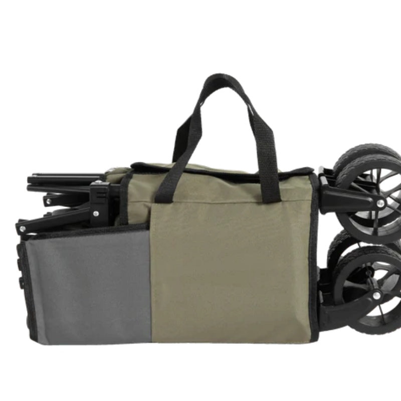 Folding Wagon Carts,Folding Wagon Cart with All Terrain Wheels,Heavy Duty Garden Carts with Adjustable Handle,Outdoor Utility Wagon for Camping Shopping Sports Fishing (army green)-海智集-Default-