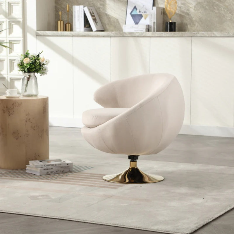 360 Degree Swivel Cuddle Barrel Accent Chairs, Round Armchairs with Wide Upholstered, Fluffy Fabric Chair for Living Room, Bedroom, Office, Waiting Rooms-海智集-Default-