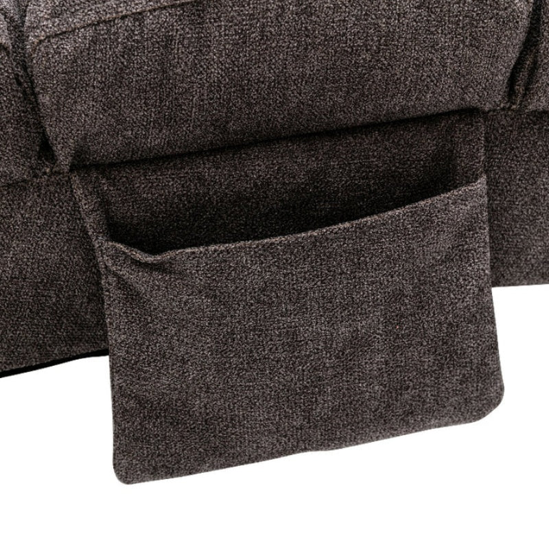 Ergonomic Linen Massage Chaise Lounge with Remote Control, Dark Gray, Electric Massage Lounger with 5 Modes-海智集-Default-